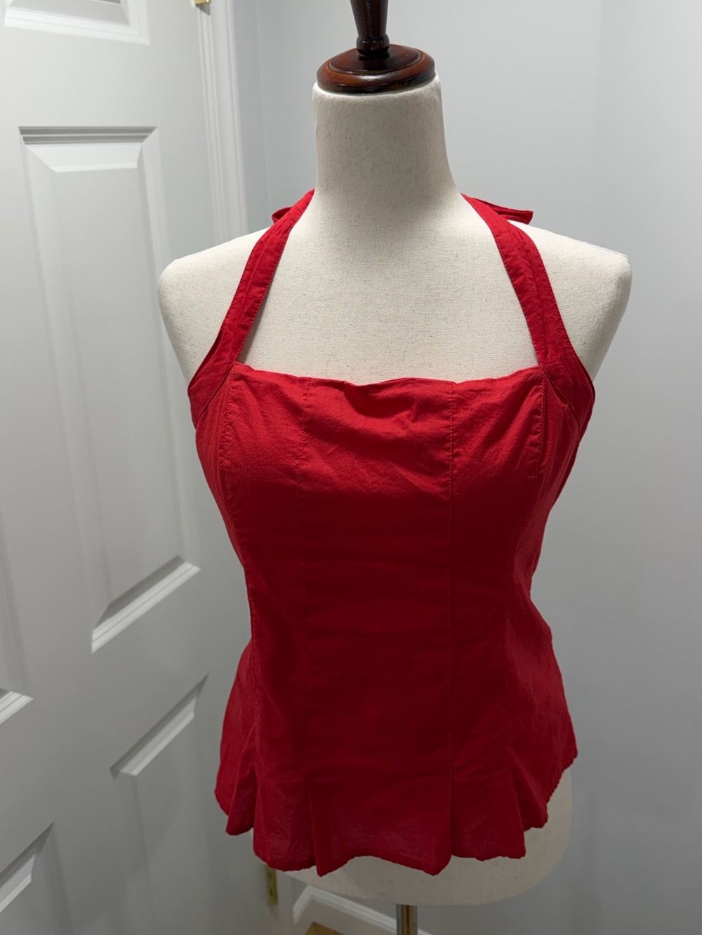 Hollister Red Halter Peplum Top – Size Large